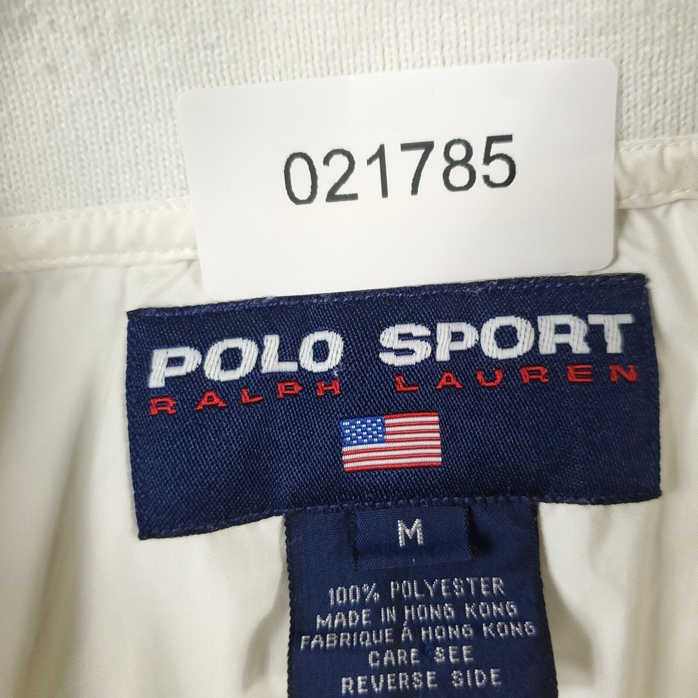 Ralph Lauren Polo Sport Sweater Mens Medium White 90s PGA Vintage Pullover Jacke - Picture 9 of 9